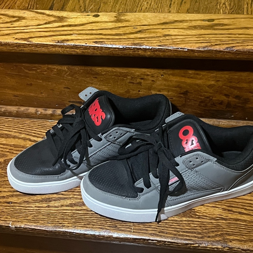 Osiris Black, Gray and Red Low-Top Sneakers